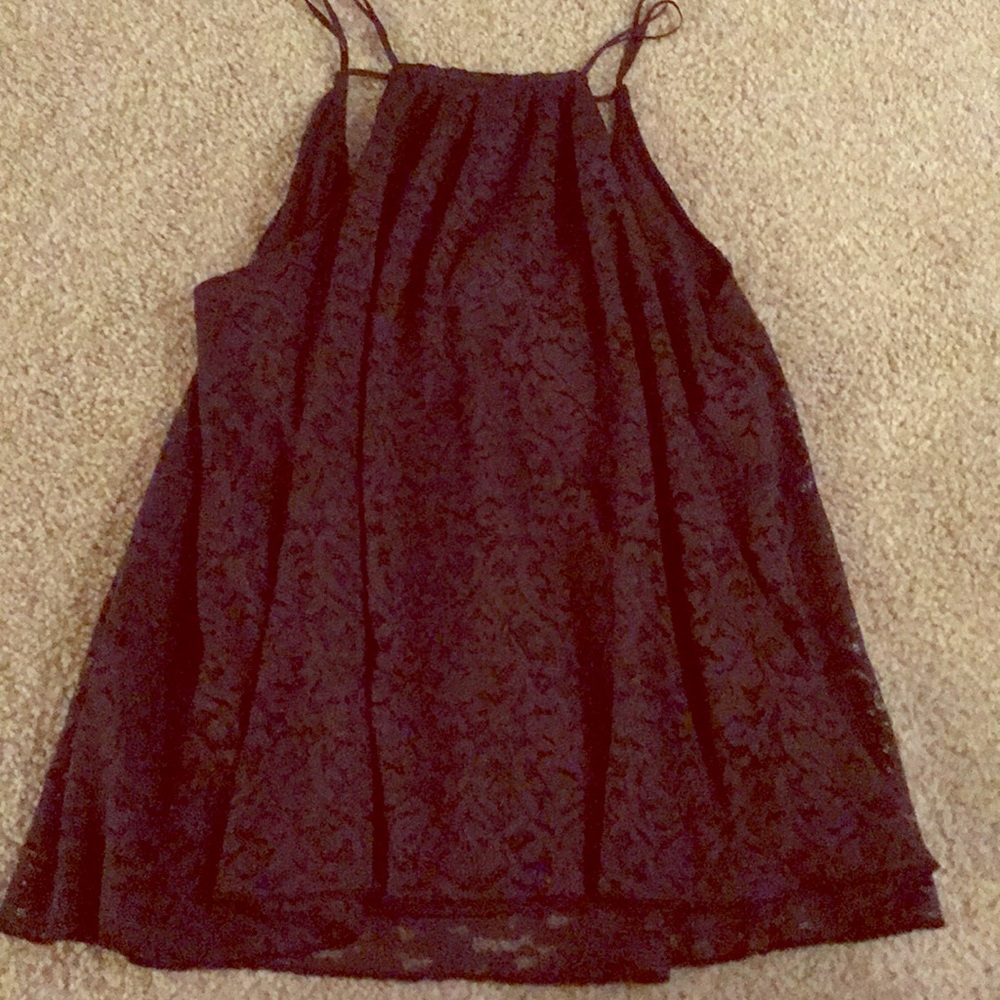 High neck lace American eagle tank